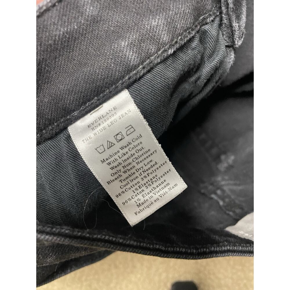 Everlane Womens The Wide Leg Jean 27 Black Ankle Length High Rise Boho - Picture 12 of 14